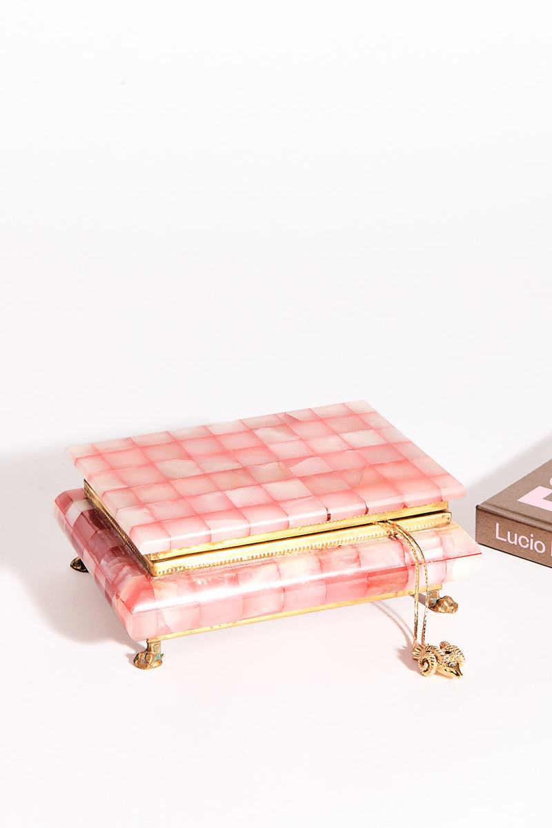 Pink Paneled Onyx Jewelry Box