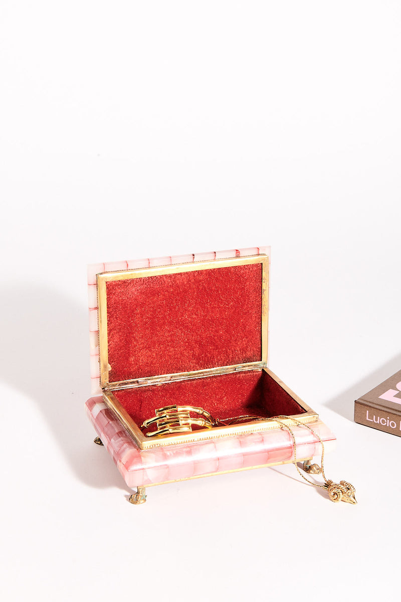 Pink Paneled Onyx Jewelry Box