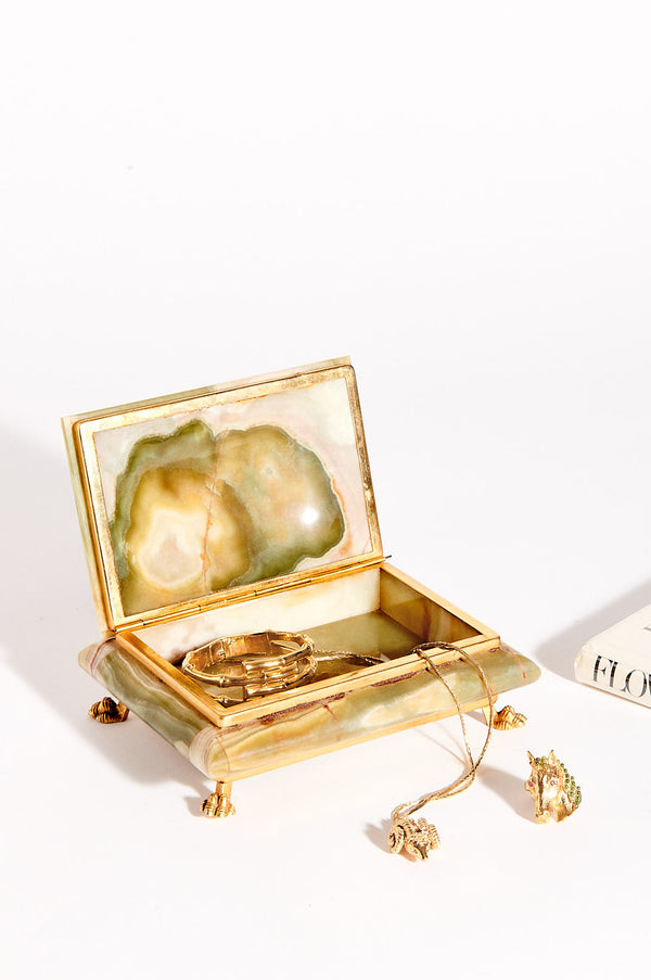 Onyx Footed Jewelry Box