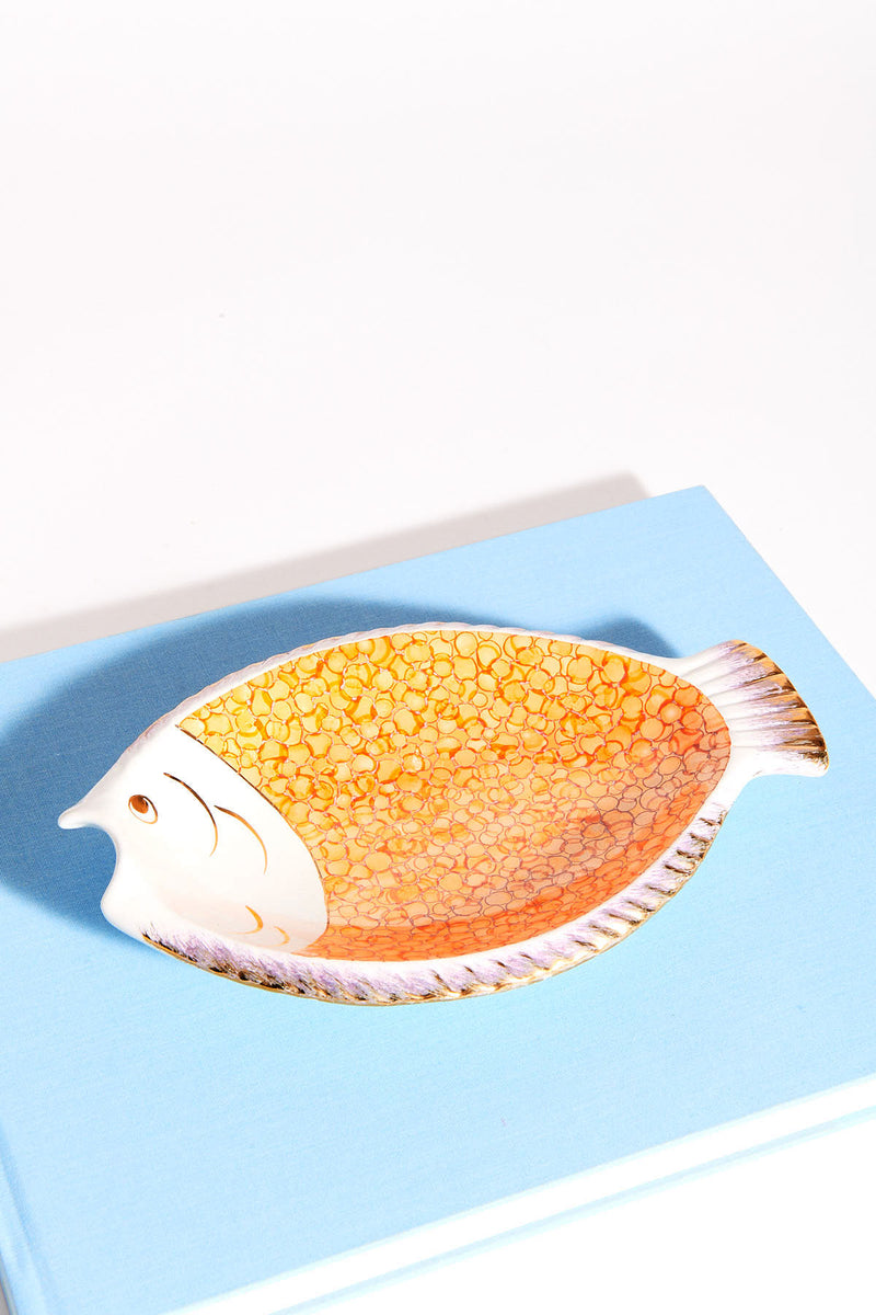 Orange Hand Painted Italian Ceramic Fish Platter