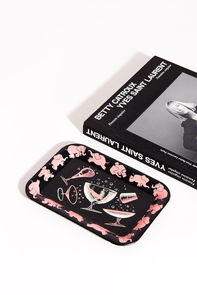 1950s Pink Elephant Petite Cocktail Tray