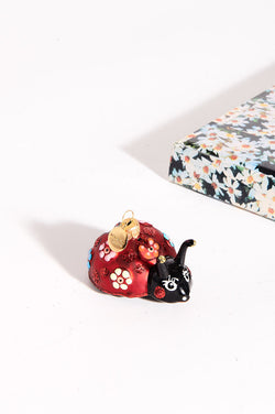 Lady Beetle Blown Glass Ornament