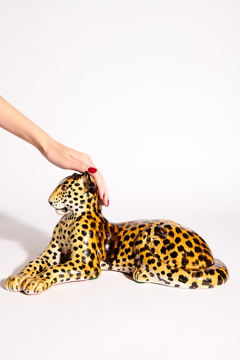Italian Hand Painted Ceramic Leopard