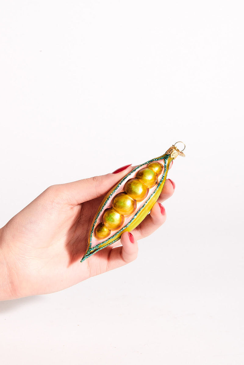 Peapod Blown Glass Ornament