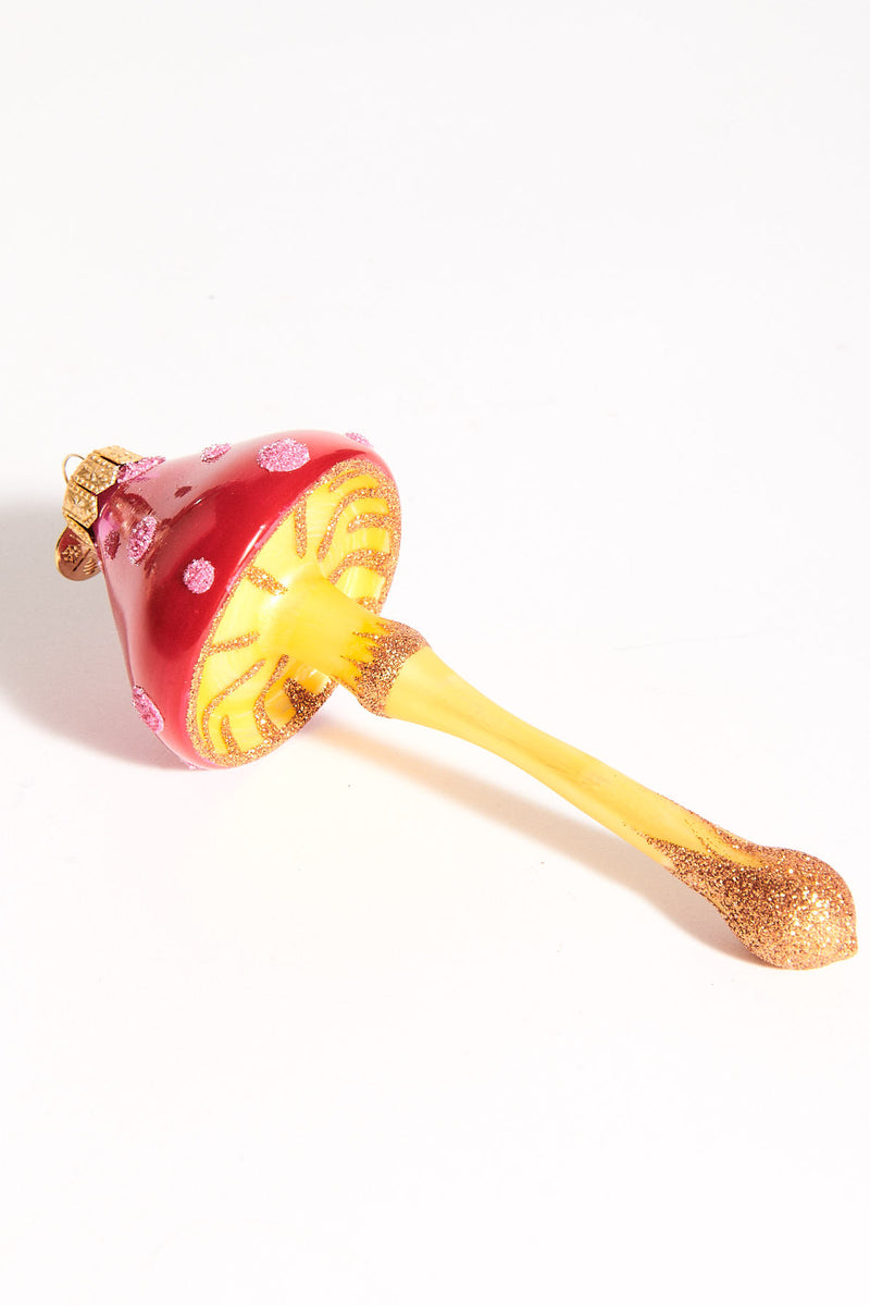 Mushroom Blown Glass Ornament