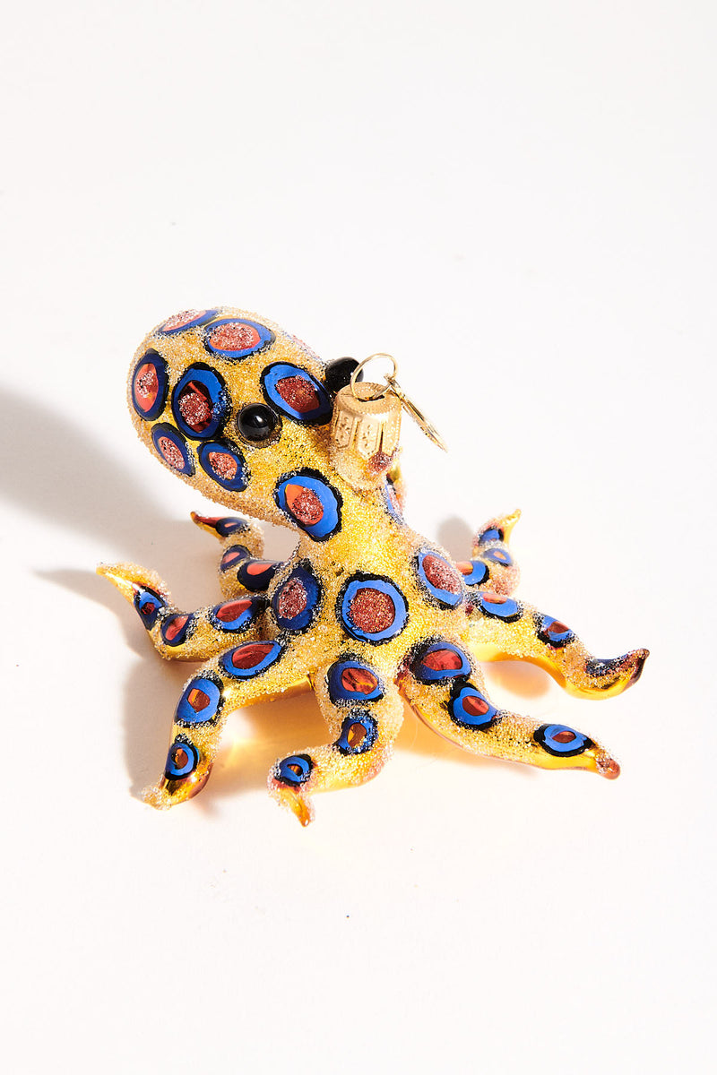 Octopus Blown Glass Ornament
