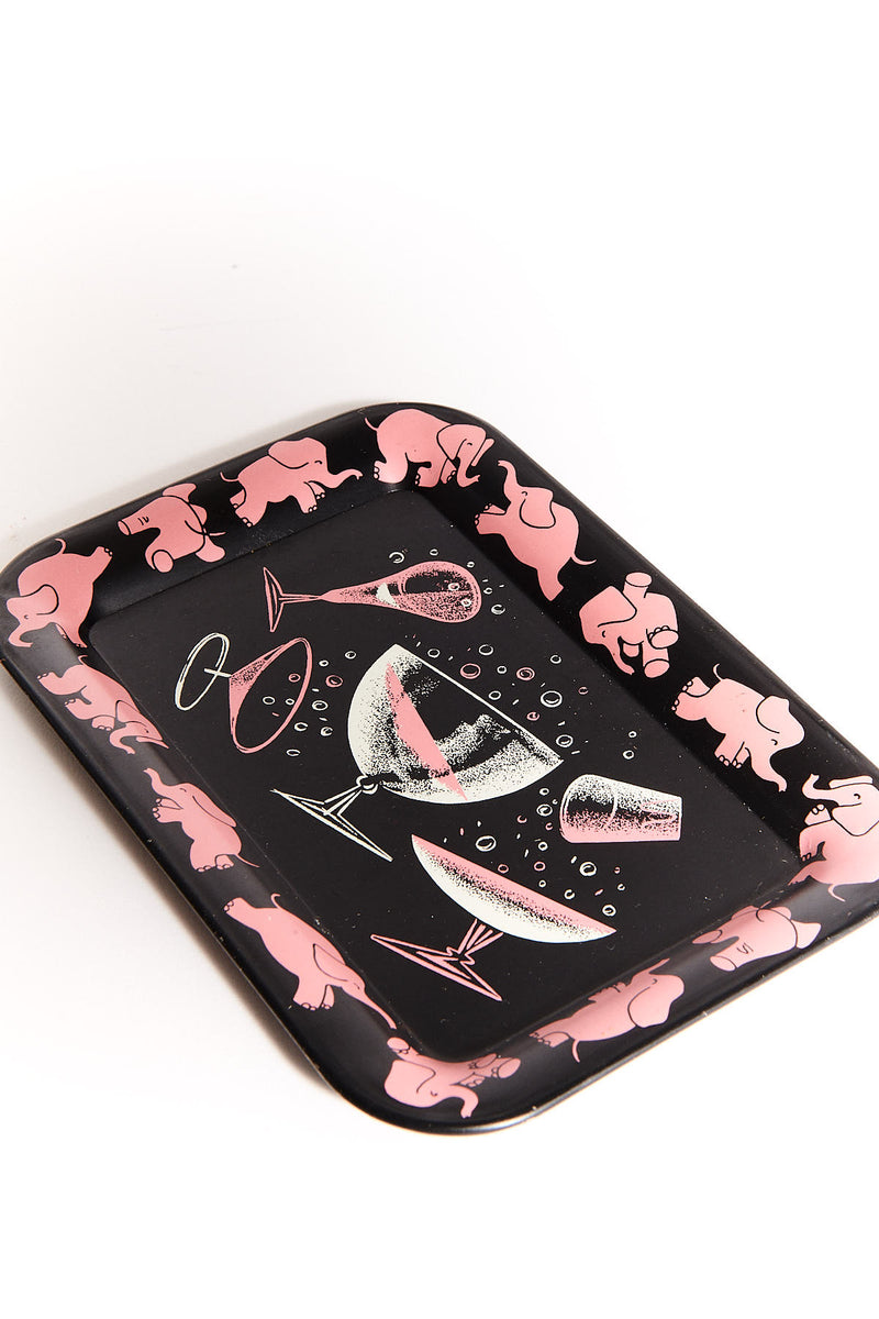 1950s Pink Elephant Petite Cocktail Tray