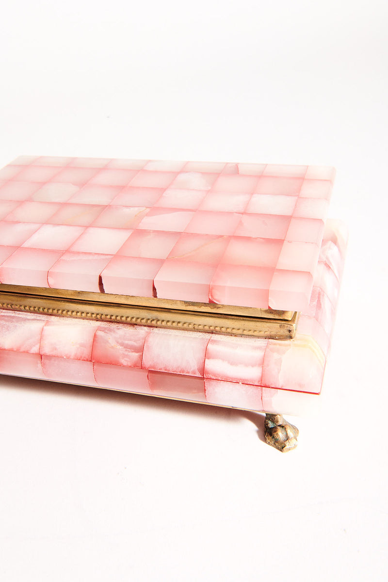 Pink Paneled Onyx Jewelry Box