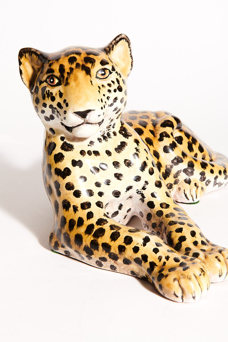 Italian Hand Painted Ceramic Leopard