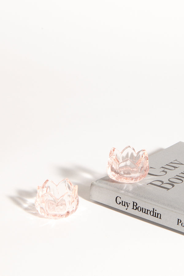 1940s Pink Lotus Salt Dish Set of Two