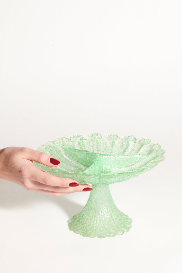 Murano Seafoam Green Glass Serving Dish