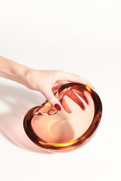 1960s Italian Pink/Amber Glass Bowl