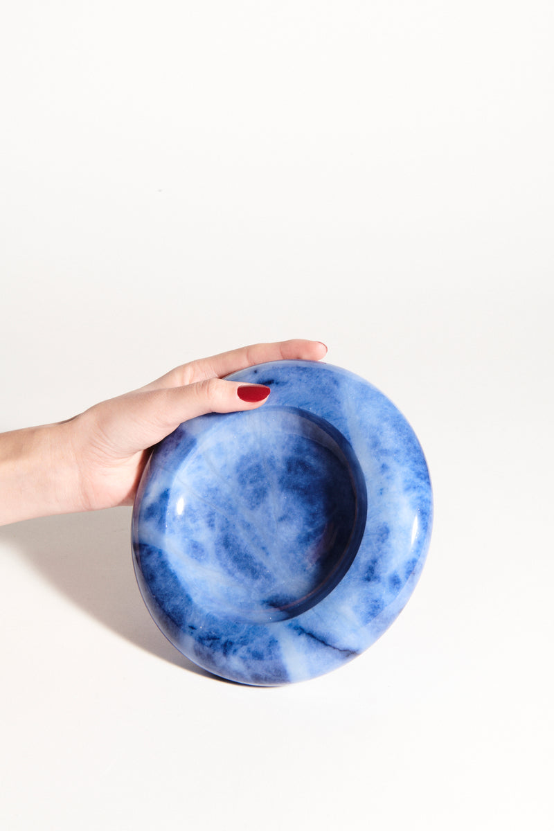 Italian Cloudy Blue Alabaster Catchall