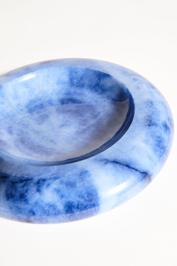 Italian Cloudy Blue Alabaster Catchall