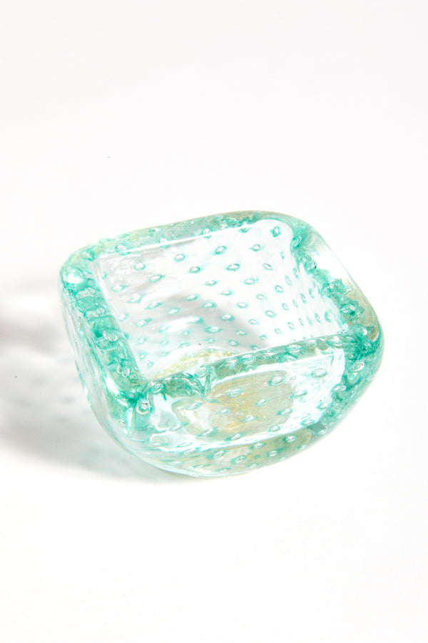 Murano Petite Sea Green Bubble Glass Bowl