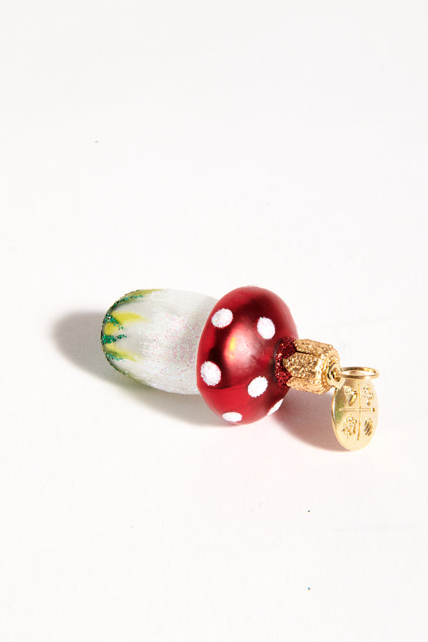 Mushroom Blown Glass Ornament