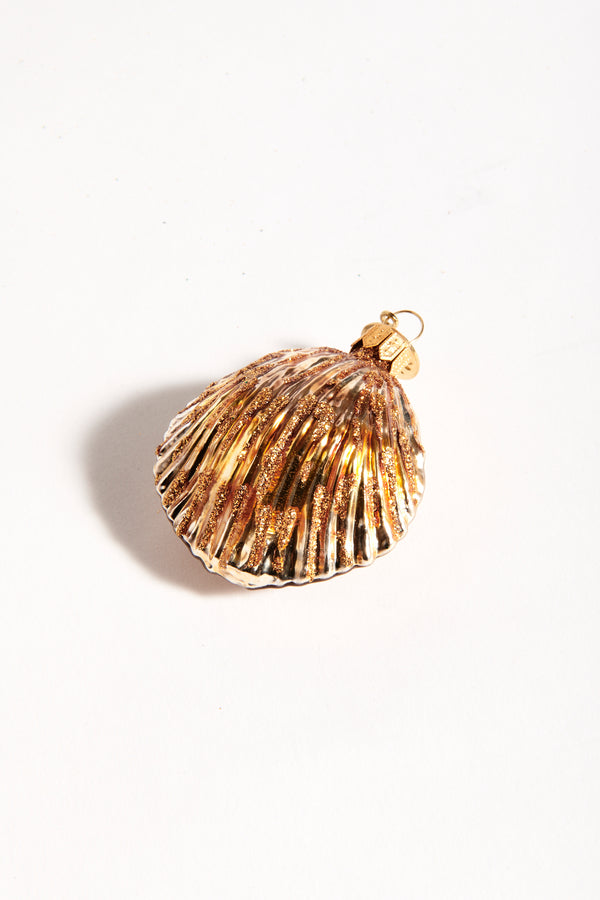 Gold Shell Blown Glass Ornament