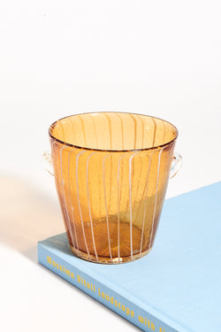 Italian Amber Glass Ice Bucket