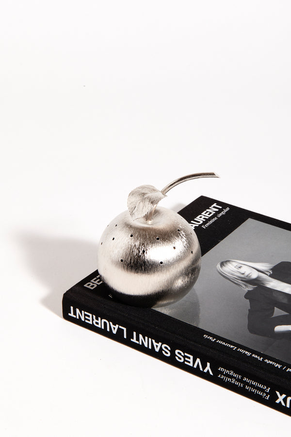 Mid Century Silver Apple Appetizer Toothpick Holder