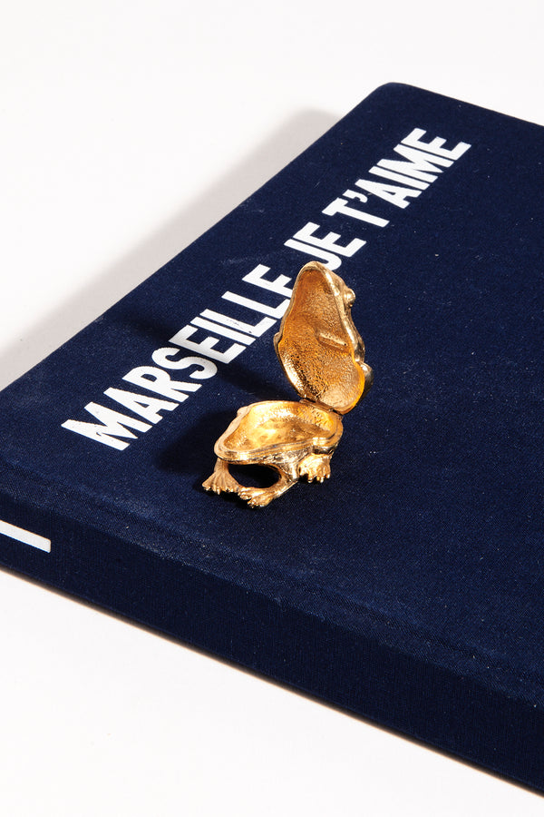 Italian Gold Frog Trinket Box