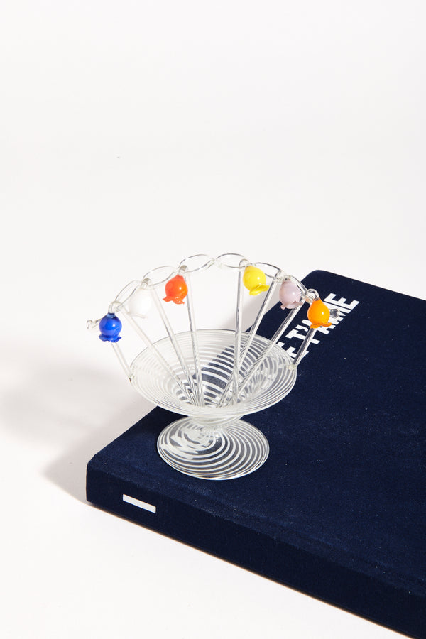 Czech Glass Cocktail Stick Set