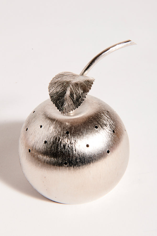 Mid Century Silver Apple Appetizer Toothpick Holder