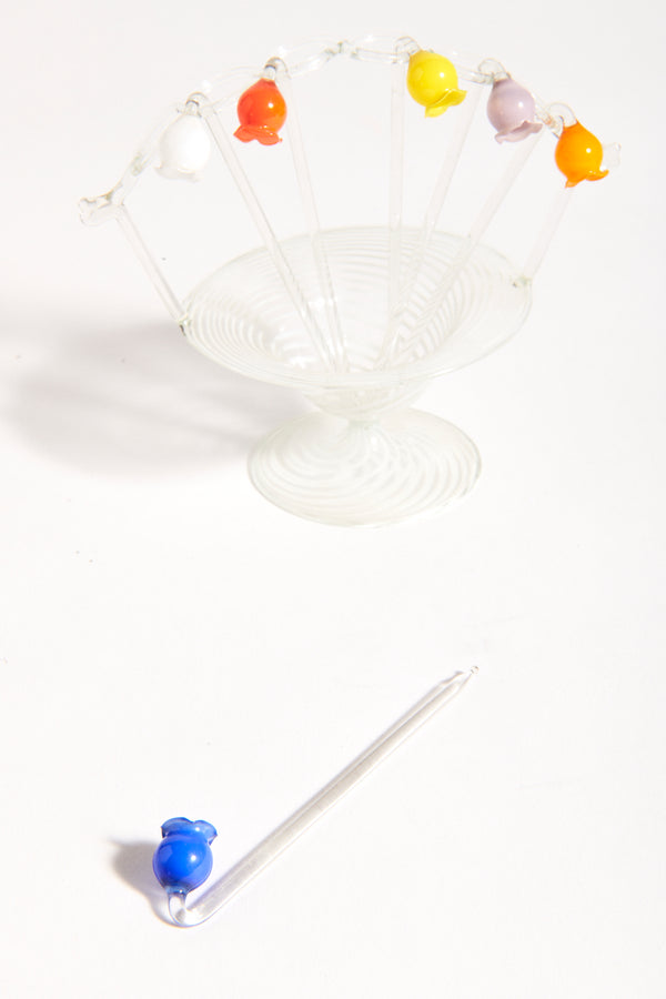 Czech Glass Cocktail Stick Set
