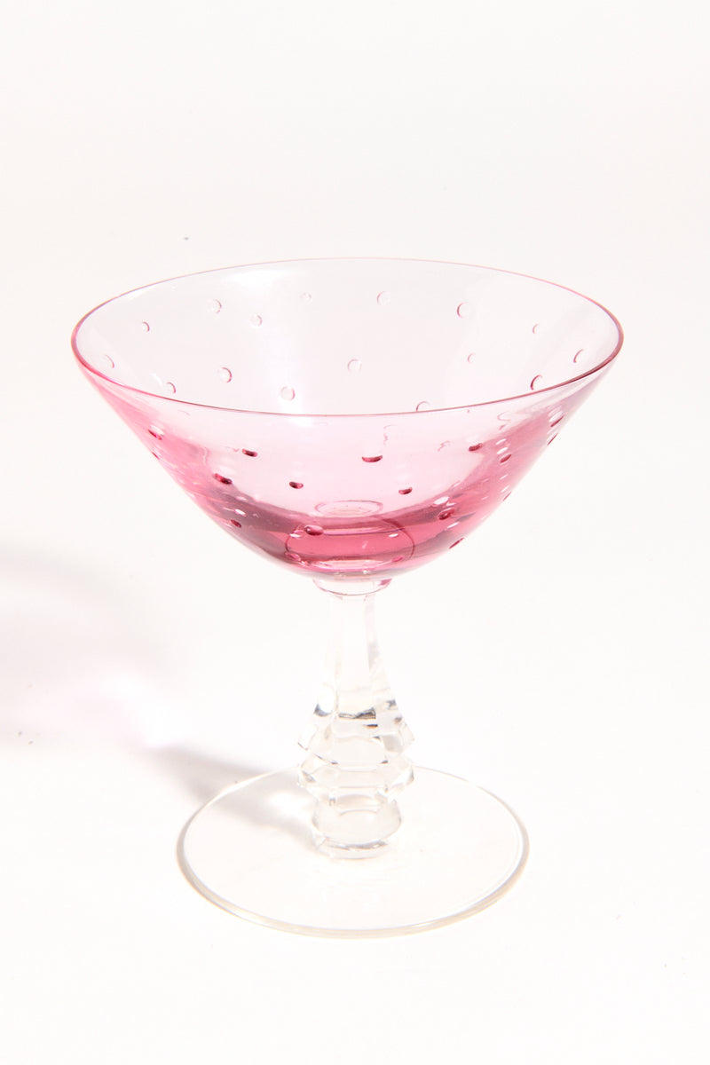 Raindrop Pink Cocktail Glass Set of Two