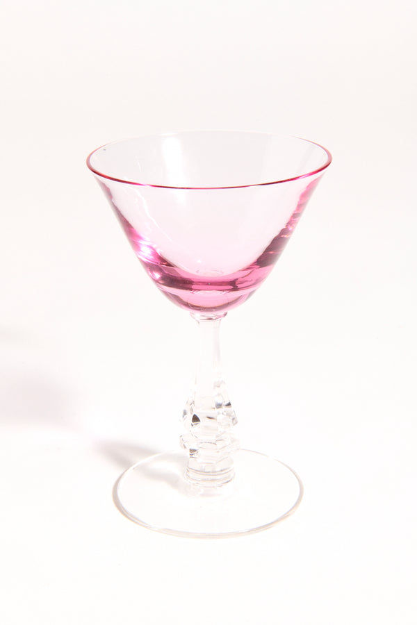 Cerise Pink Aperitif Glass Set of Two