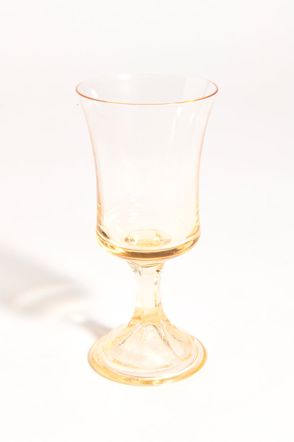 Pale Yellow Wine Glass Set of Two