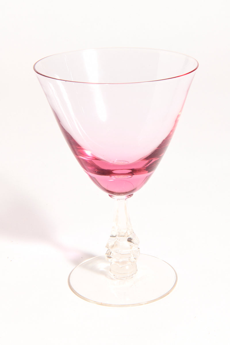 Cerise Pink Wine/Cocktail Glass Set of Two
