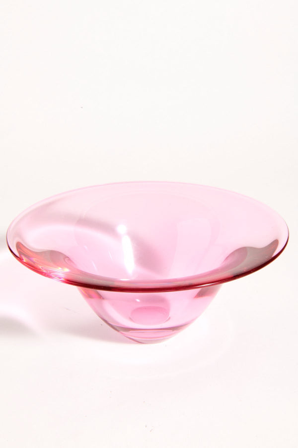 Artist Rose Pink Glass Centerpiece Bowl