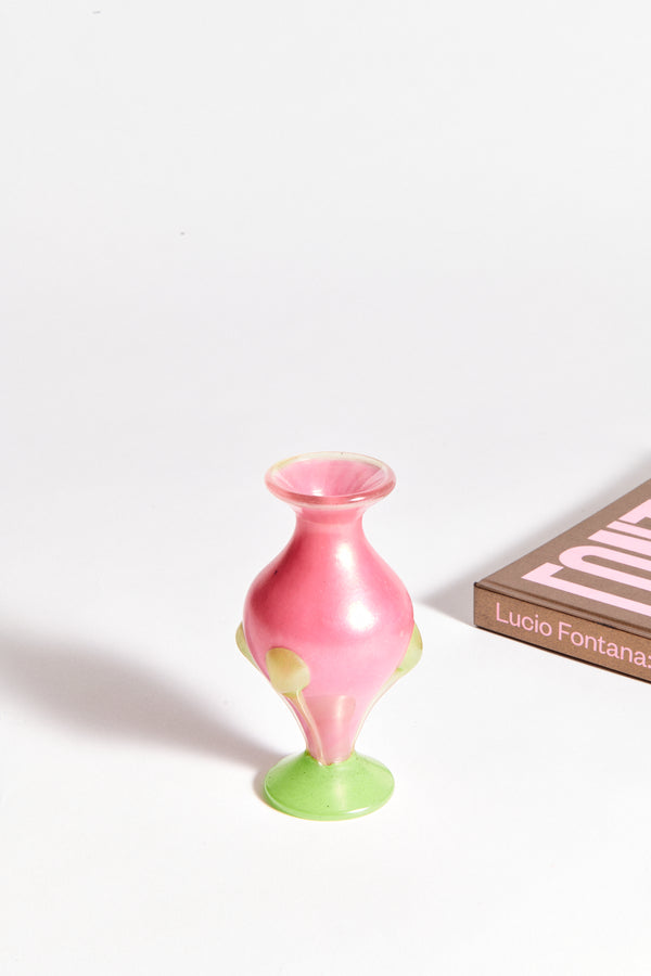 Early 20th Century Pink Green Bud Vase