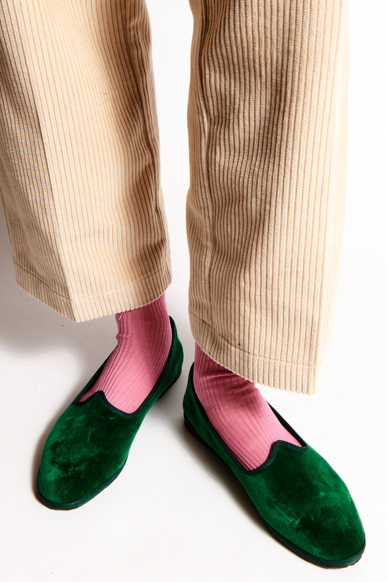 Florentine Velvet Emerald Green Slippers