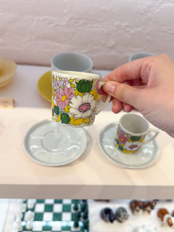 Japanese Flower Demitasse Cup & Saucer