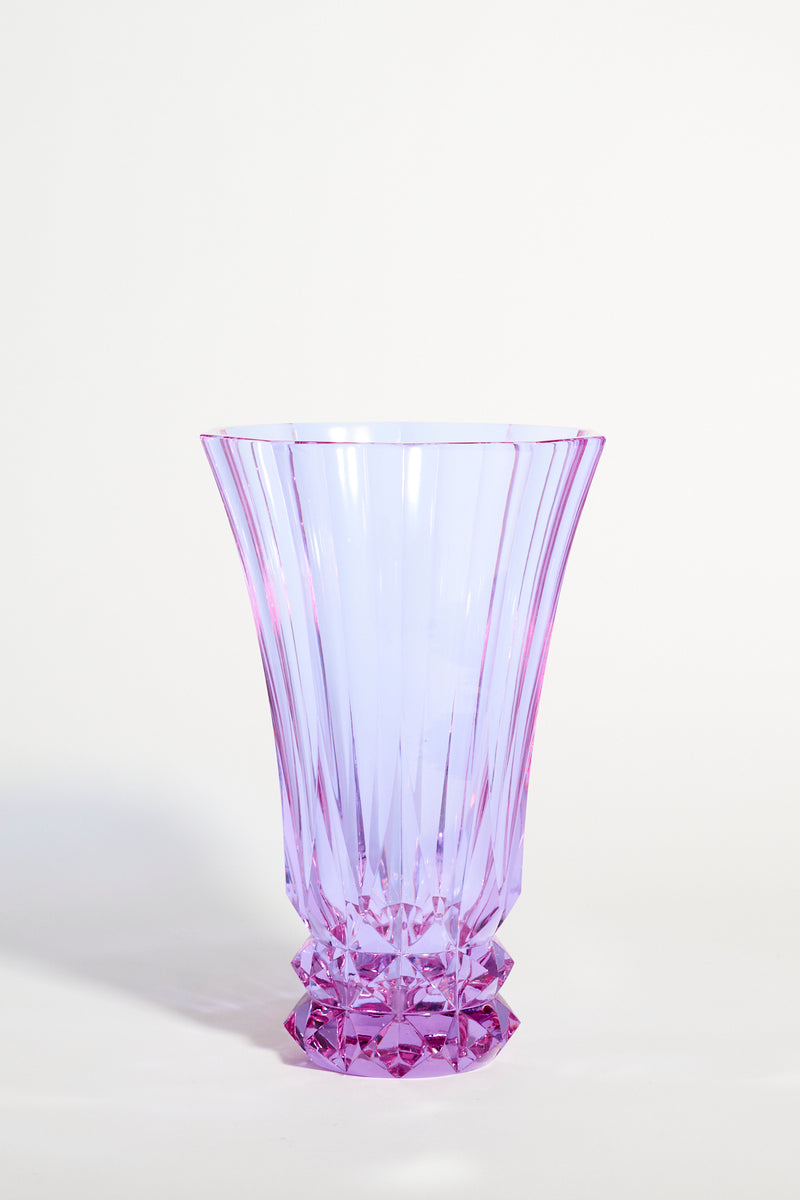 Alexandrite Heavy Faceted Glass Vase