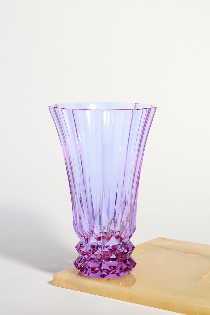 Alexandrite Heavy Faceted Glass Vase