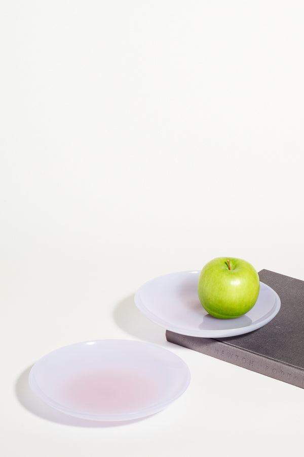 Murano Lilac Glass Plates Set of Two