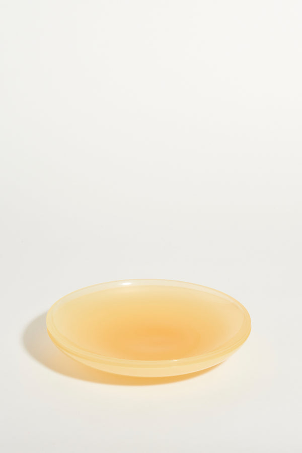 Murano Creamy Yellow Glass Plates Set of Two