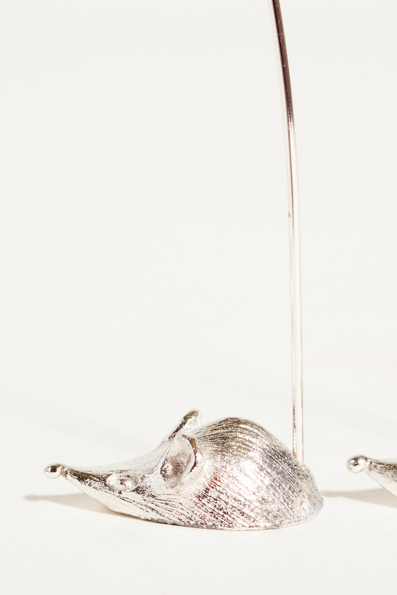 Silver Plate Mice Appetizer Pick Set of Eight