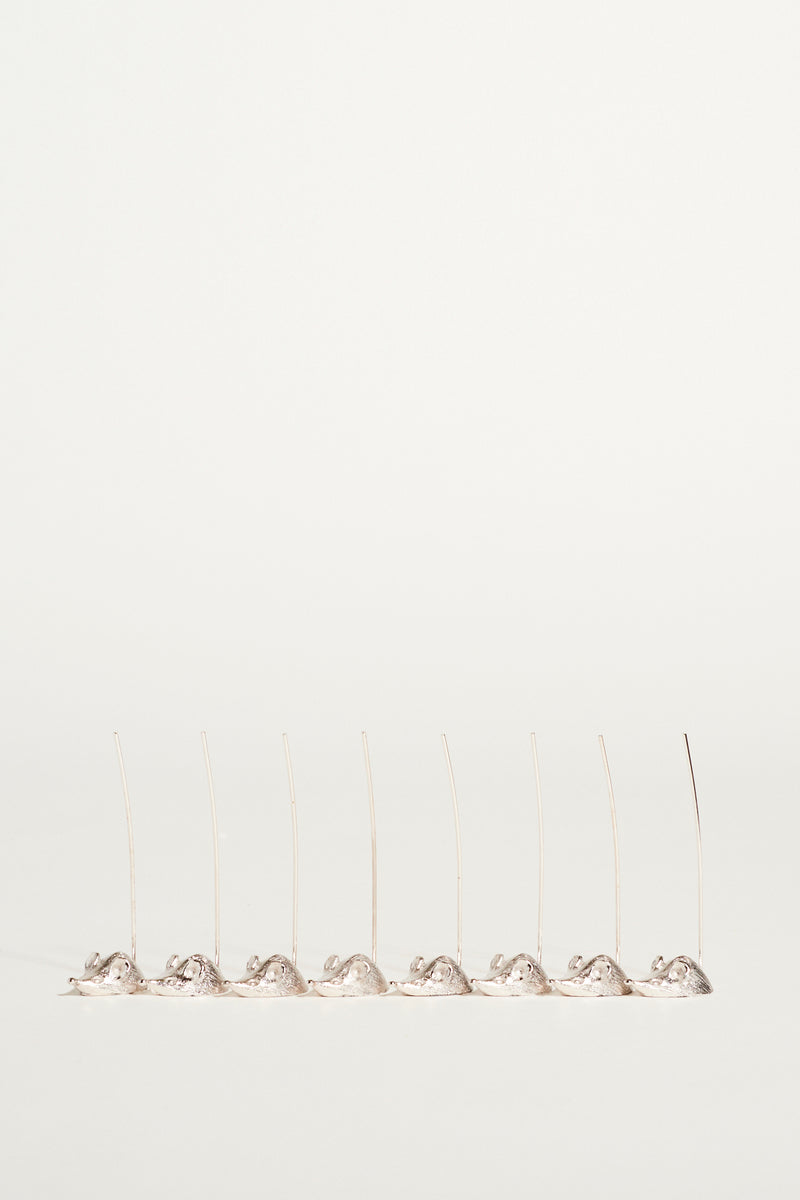 Silver Plate Mice Appetizer Pick Set of Eight