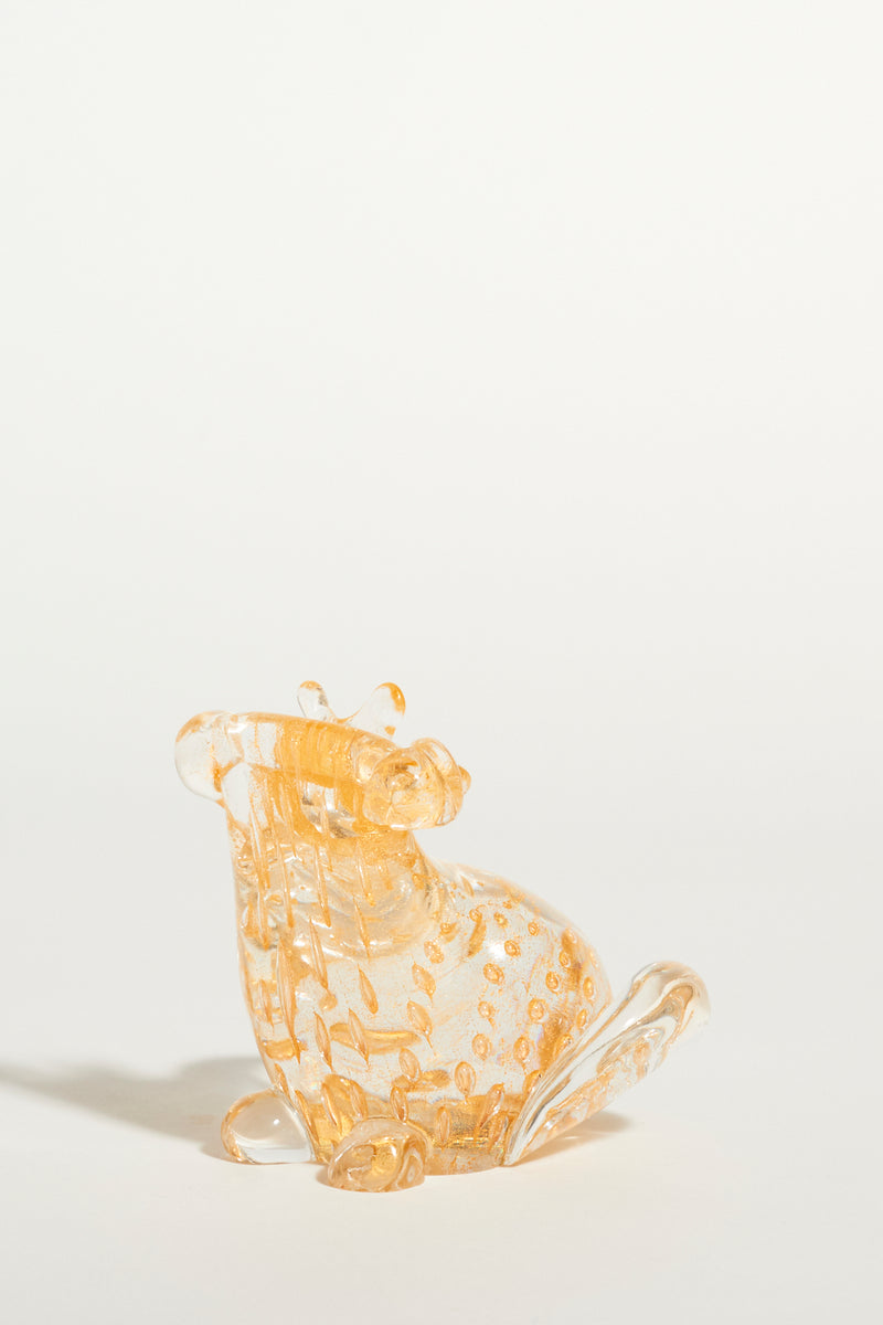 Murano Gold Glass Frog