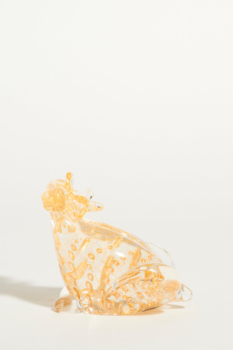 Murano Gold Glass Frog