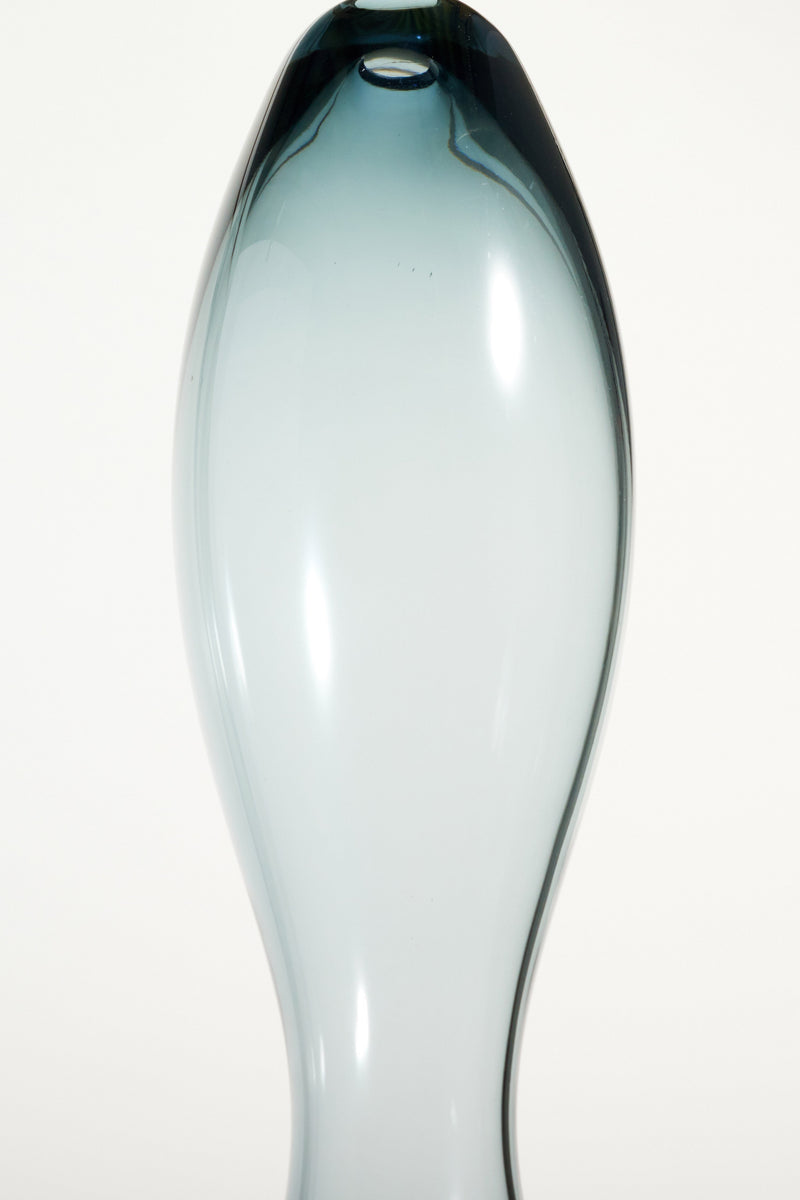 Murano Smoky Blue Gray Hourglass Vase