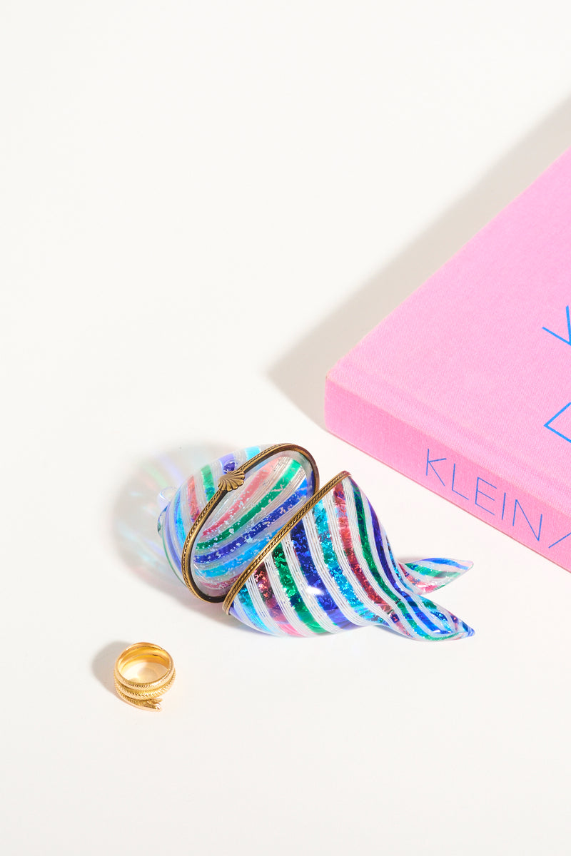 Murano Glass Rainbow Fish Jewelry Case