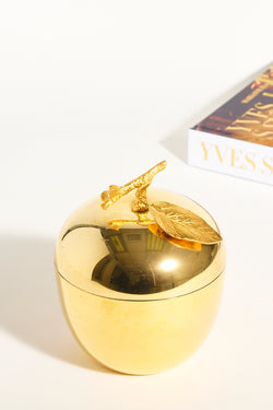 Gold Tone Apple Ice Bucket