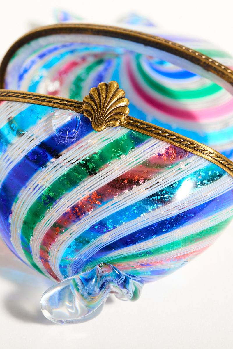 Murano Glass Rainbow Fish Jewelry Case