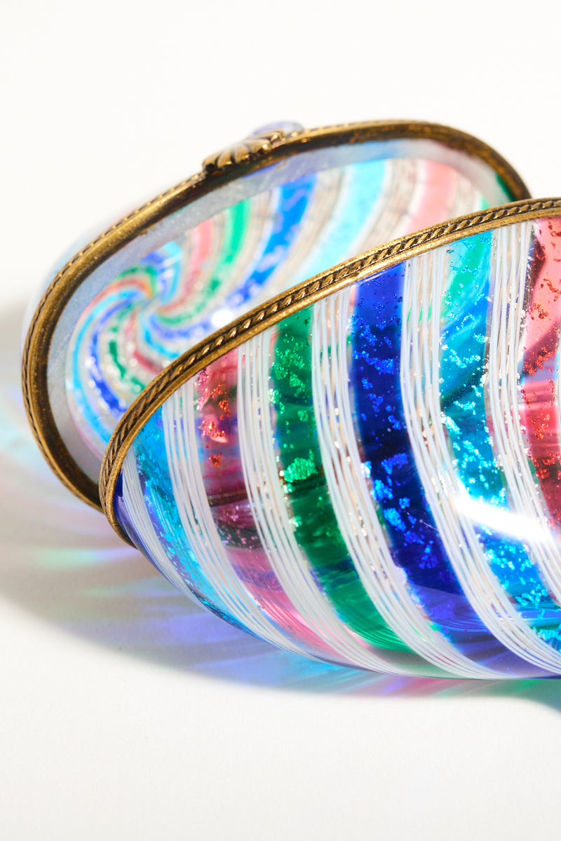 Murano Glass Rainbow Fish Jewelry Case