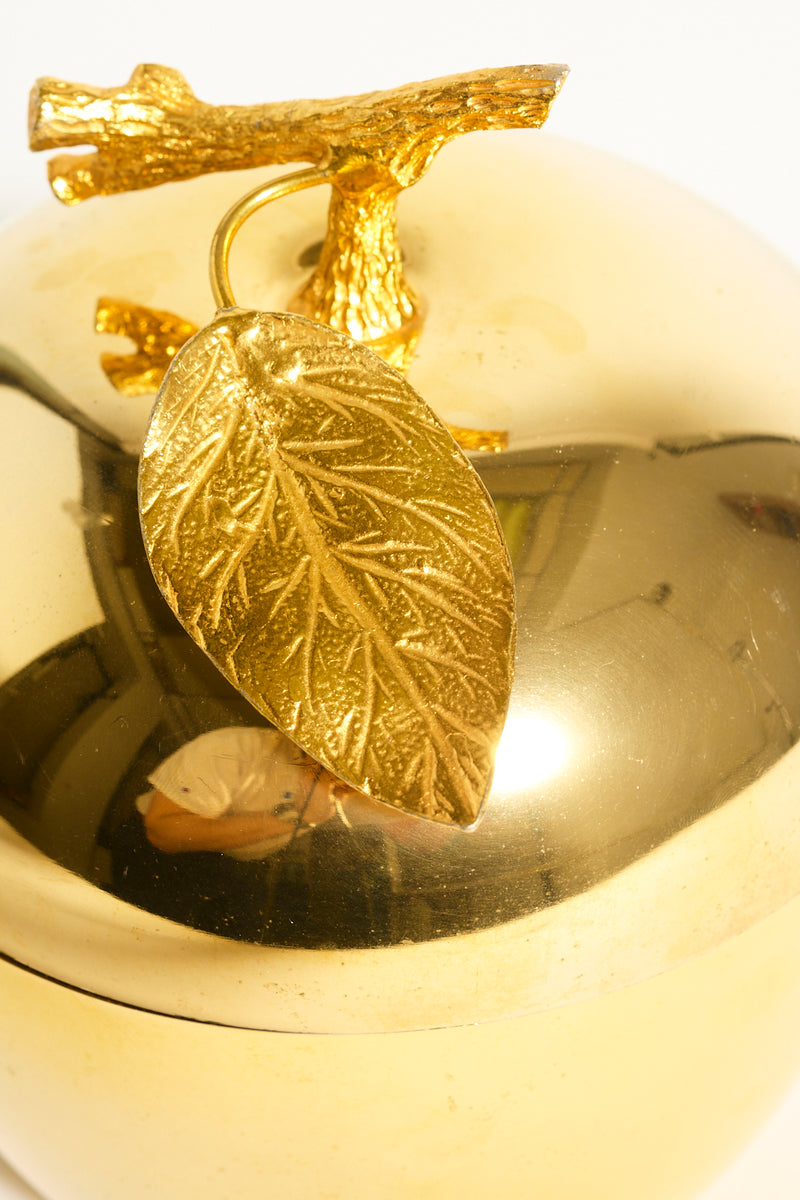 Gold Tone Apple Ice Bucket