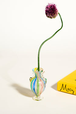 Petite Rainbow Latticino Vase